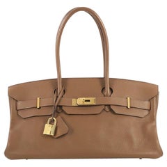 Hermes Birkin JPG Handbag Brown Clemence with Gold Hardware 42