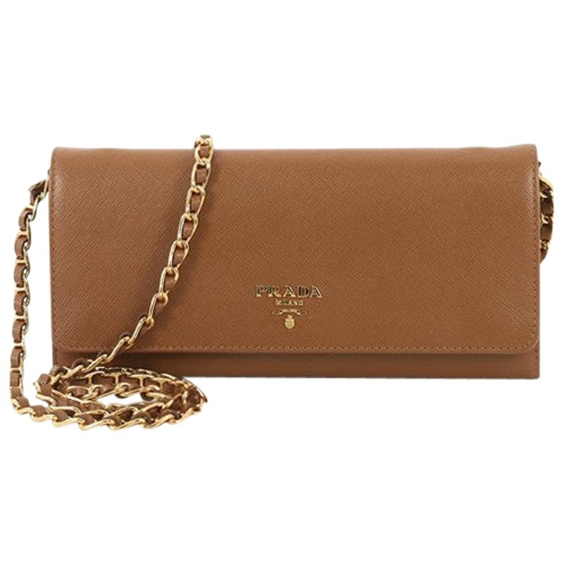 Prada Wallet on Chain Saffiano Leather at 1stDibs