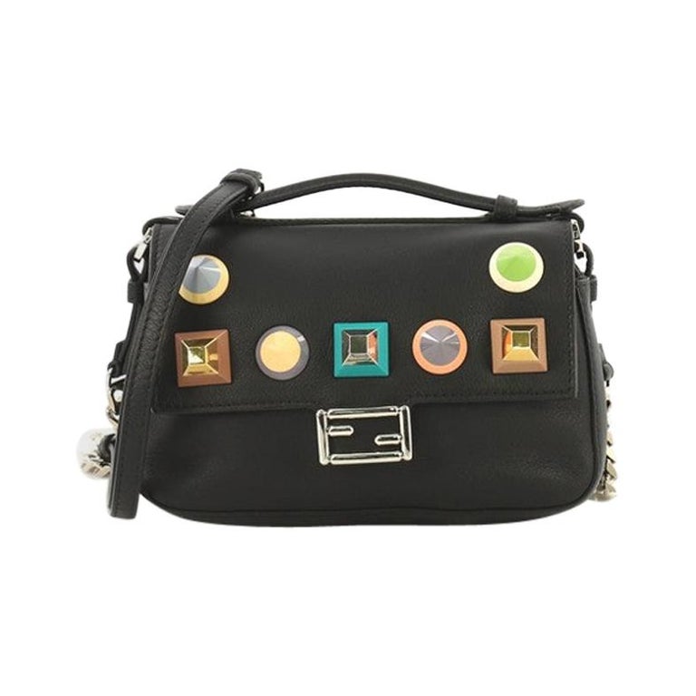 Fendi Double Baguette Studded Leather Micro at 1stDibs
