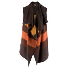 Colombo Cashmere-Blend Brown Tonal Striped Gilet