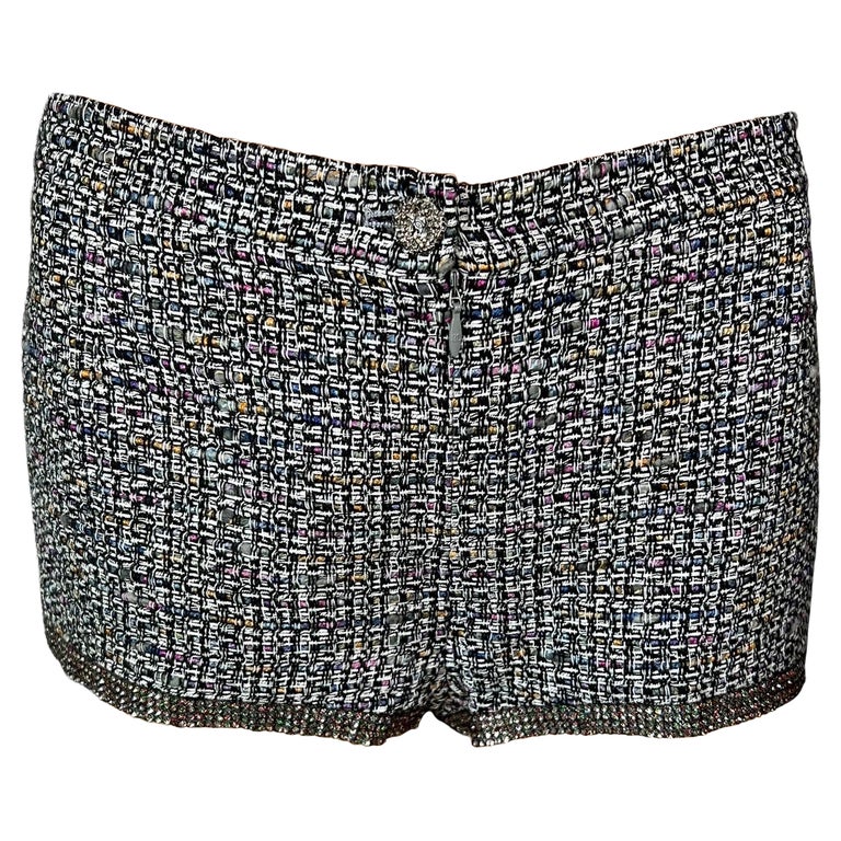 Chanel S/S 2011 Runway CC Logo Crystal Embellished Mini Shorts For Sale at  1stDibs