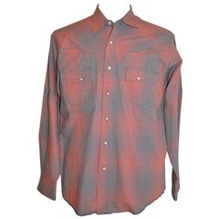Chemise signée vintage Wrangler à carreaux rouges, blancs et bleus pour hommes
