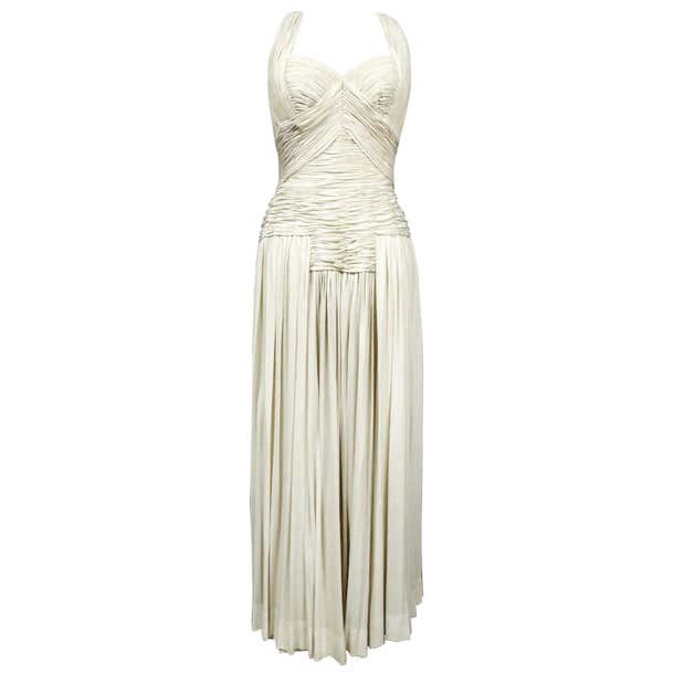 A Carven French Haute Couture Evening Dress in Pleated Jersey Silk ...
