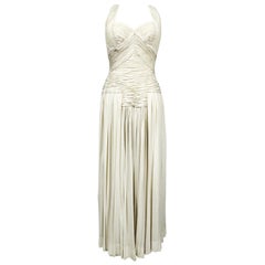 A Carven French Haute Couture Evening Dress in Pleated Jersey Silk Circa 1950