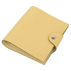 Hermes Ulysse Mini Notebook Cover Jaune Poussin with Lined Notebook Refill