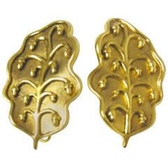 Isabel Canovas Vintage Faux Gold Leaf Earrings