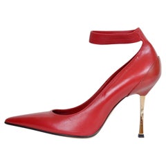 F/W 1997 Tom Ford for Gucci Red Leather Ankle-Strap Stiletto Shoes ***New
