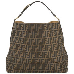 Fendi Buckle Strap Hobo Zucca Canvas Large