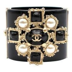 Chanel Black Baroque Embellished Bracelet  