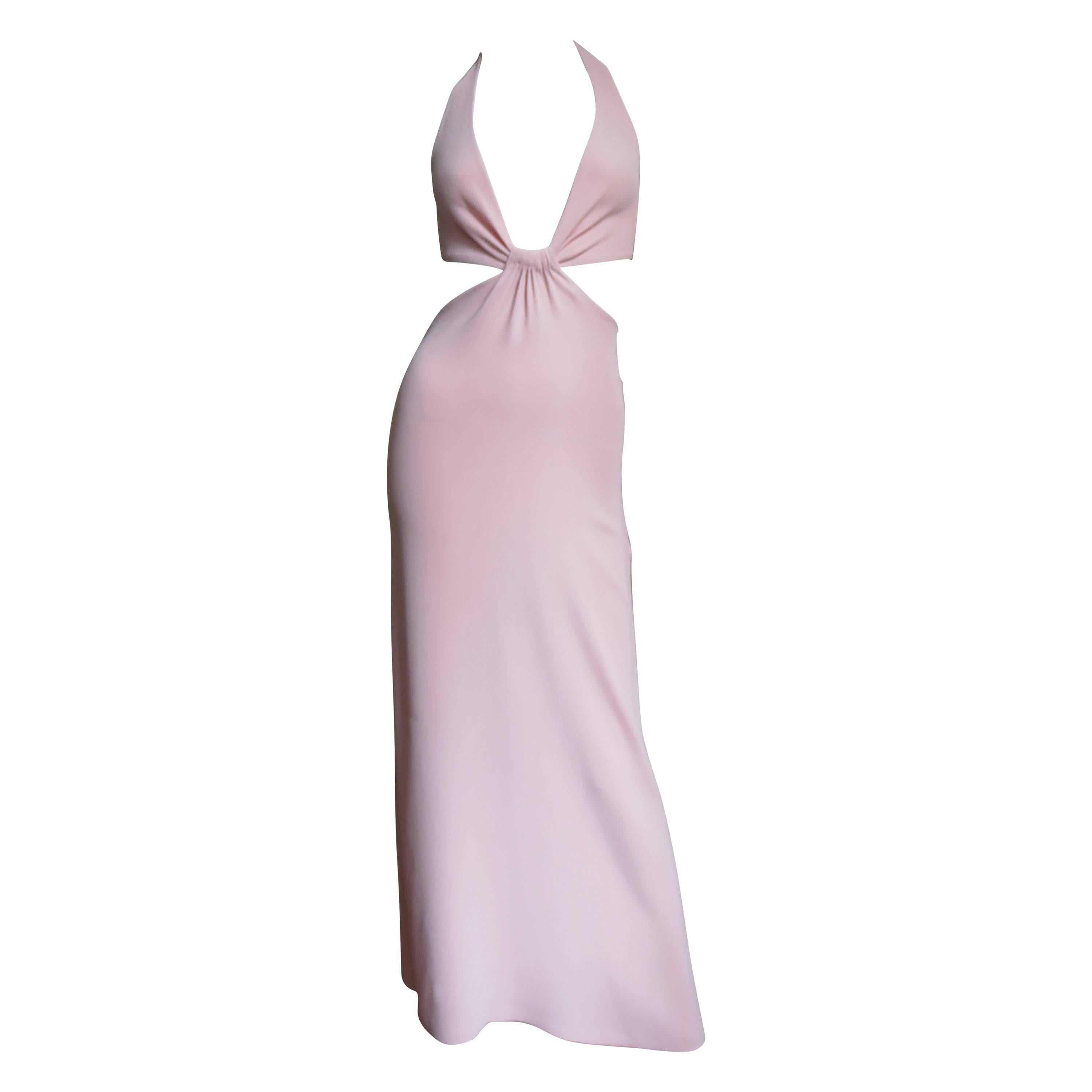 Celine Blush Plunge Cutout Maxi Dress