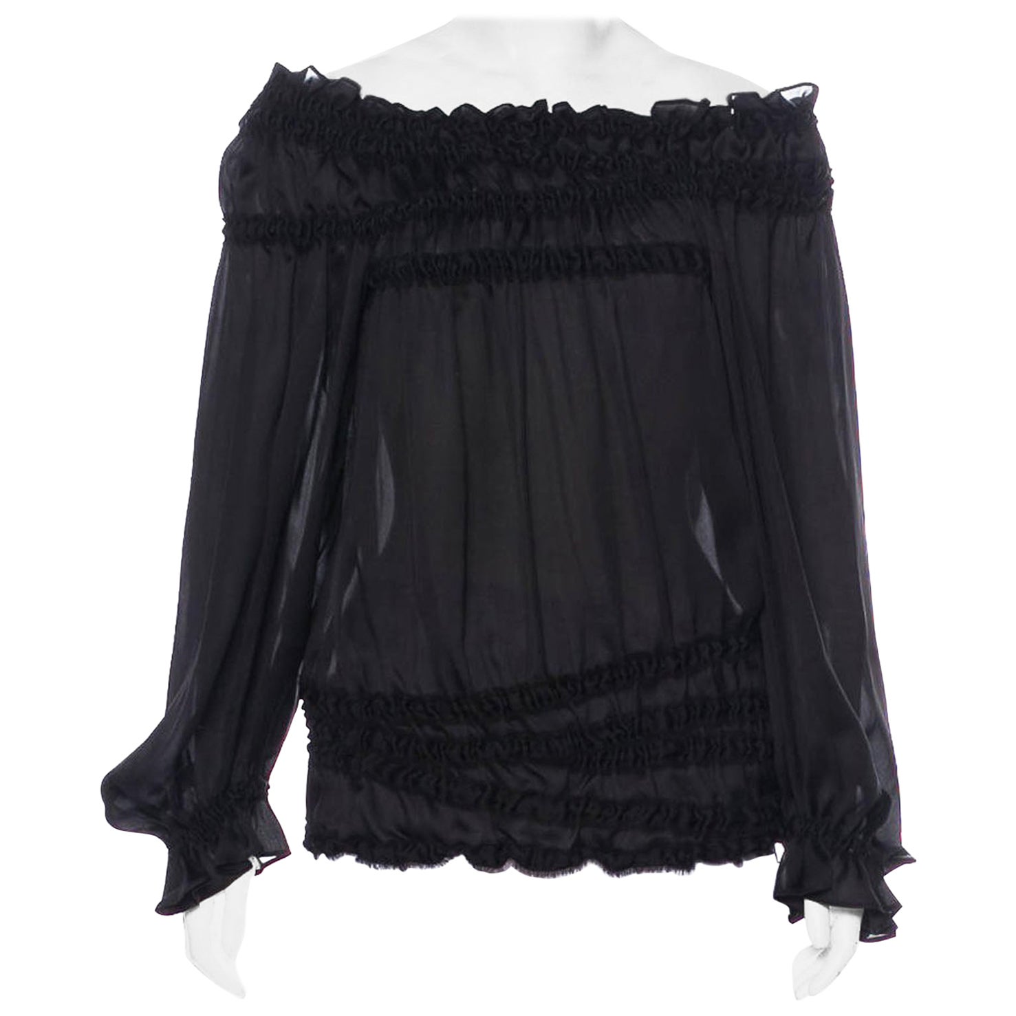 Yves Saint Laurent by Tom Ford Iconic Lace up Pirate Blouse For Sale at ...