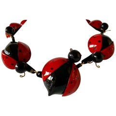 French Ladybug Statement Necklace “Collier”