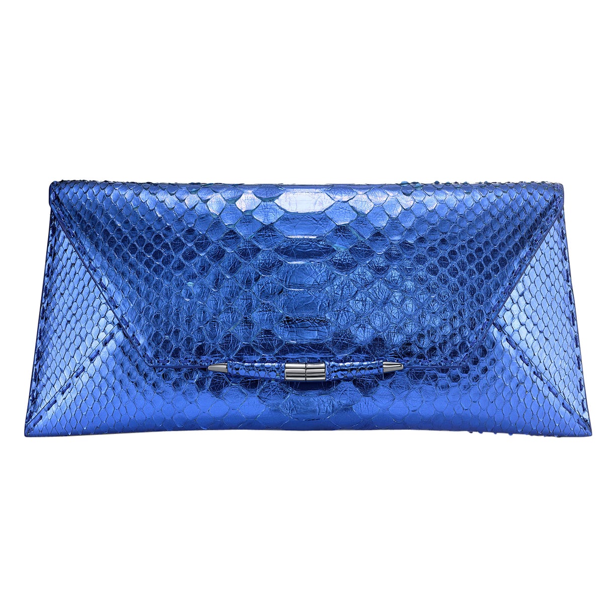 ZAGLIANI Clutch in green/Shiny Blue Python For Sale at 1stDibs