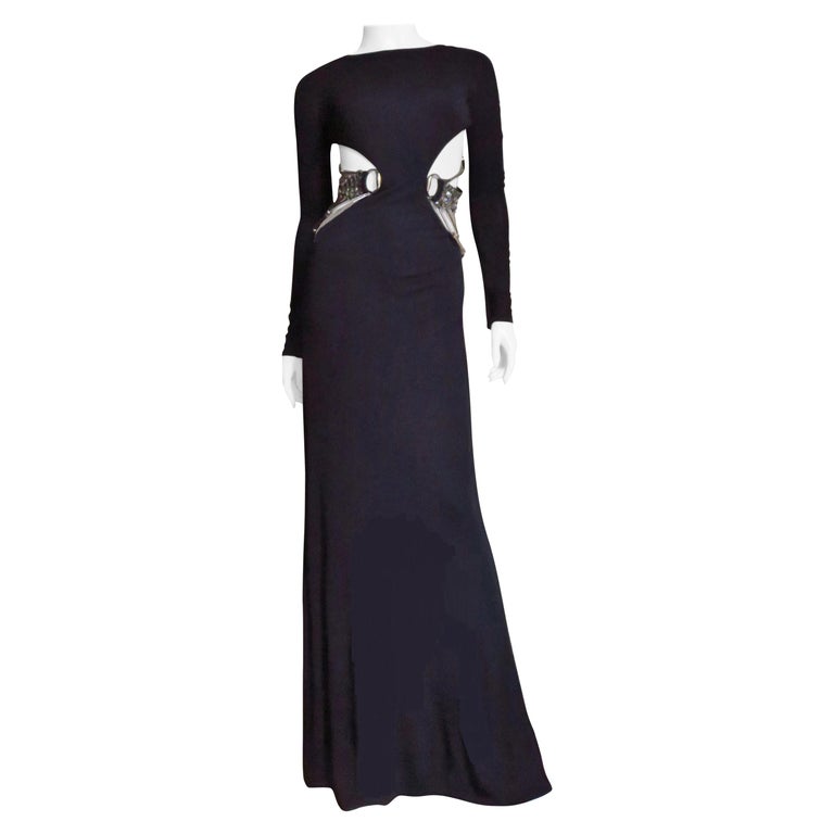 Gucci Gown with Cut out Waist, Swarovski Crystals and Hardware SS 2010 For Sale at 1stDibs