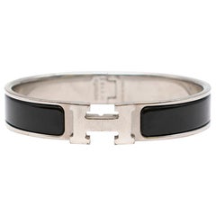 Hermes Black & Silver Clic H Bracelet