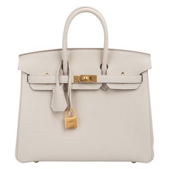 Hermes Birkin HSS 25 Tasche Beton w / Rose Poupre Rosa gebürstete Gold Hardware Togo