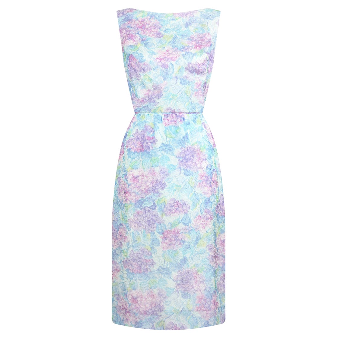 Saks Fifth Avenue 60s Beaded Jade Chiffon Cocktail Dress For Sale at