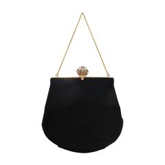 Koret 1950's Black Satin Evening Bag