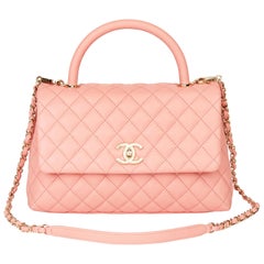 2019 Chanel Pink Quilted Caviar Leather Small Coco Handle (en anglais)