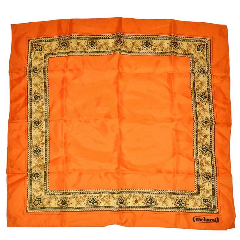 Sciarpa in seta Cacharel Bold Tangerine con bordo floreale