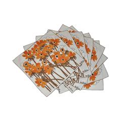 Vera "Set of 8" "Field of Flowers" Linen-Blend Table Napkins 9