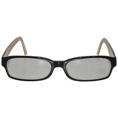 Chanel Signature Black Exterior with Cream Lucite Interior Eyeglasses