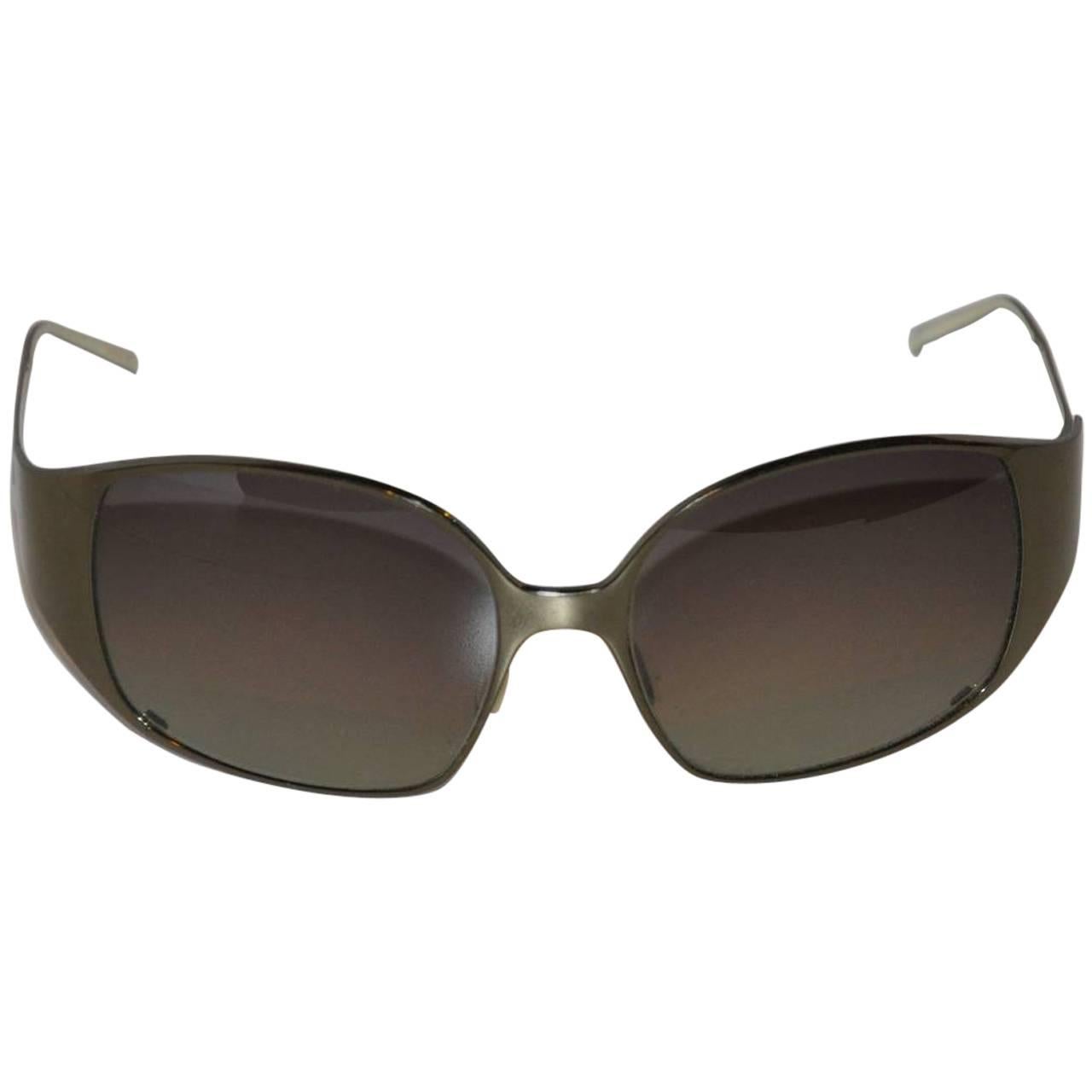 Christian Roth Steel-Gray Titanium Semi-Wrap Sunglasses For Sale