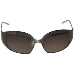 Christian Roth Steel-Gray Titanium Semi-Wrap Sunglasses