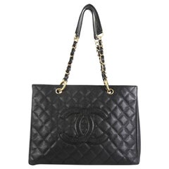 Chanel Vintage Grand Shopping Tote Quilted Caviar 