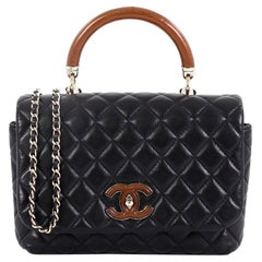 Chanel Knock on Wood Top Handle Bag Quilted Lambskin Mini