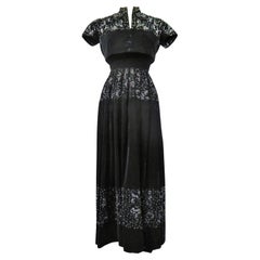 Retro A Worth French Couture Velvet Dress and Bolero Circa 1950