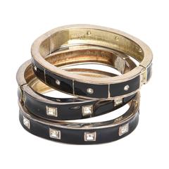 Trio of Enamel and Rhinestone Bangle Bracelets 5