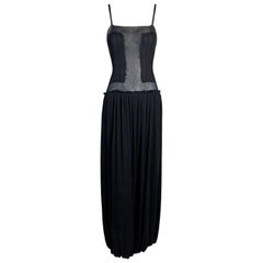 NWT 2006 Yves Saint Laurent Sheer Black Silk Long Gown Dress