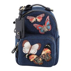 Valentino Backpack Denim With Butterfly Applique Mini 