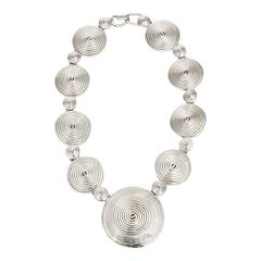 Signed Alexis Kirk Sculptural Disk Necklace/ SATURDAY SALE 4