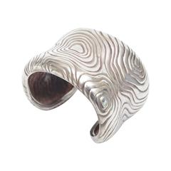 Beautiful Tiffany Sterling Silver Modernist Heavy Cuff Bracelet