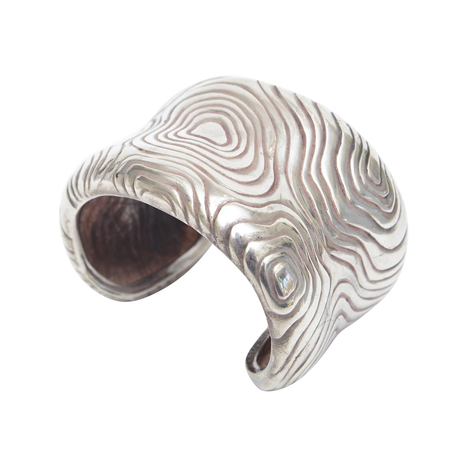 Beautiful Tiffany Sterling Silver Modernist Heavy Cuff Bracelet at 1stdibs