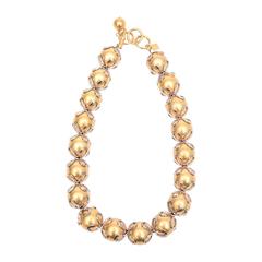 Vintage Anne Klein Gold Ball/ Silver Loop Necklace 6