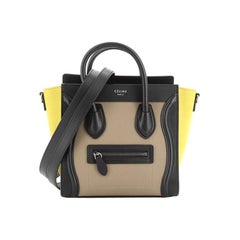Celine Tricolor Luggage Handbag Leather Nano