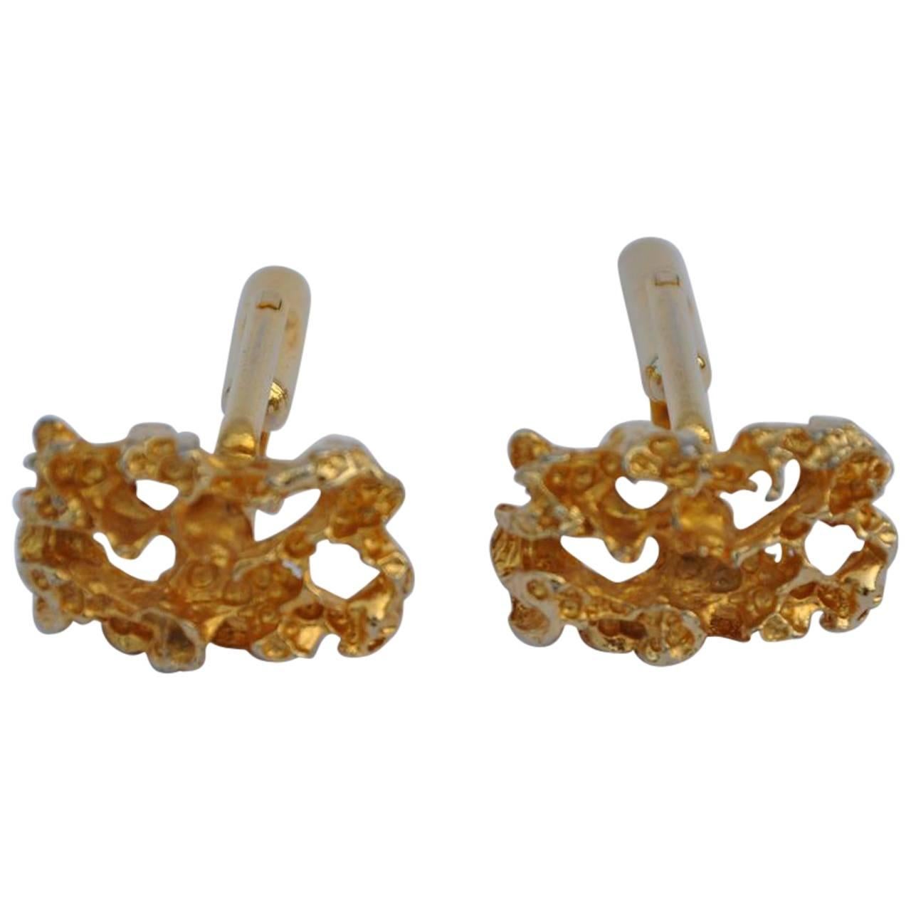 Gemelli da polso "pepita d'oro" in tono dorato in vendita