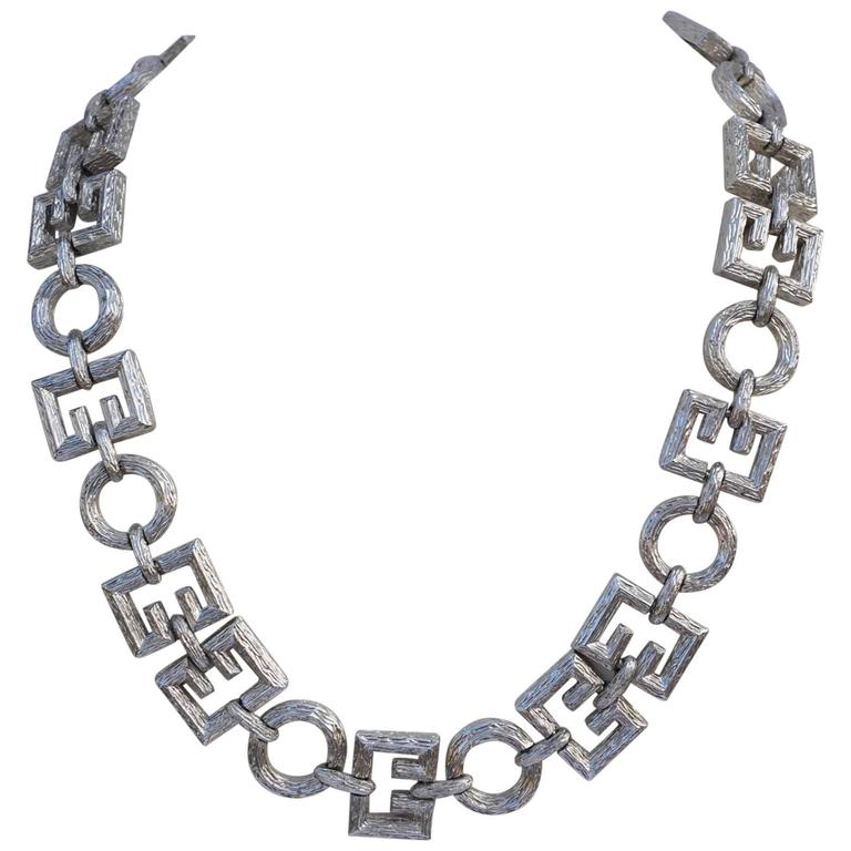 Collier abstrait en argent doré épais Vendome d'Adolph Katz