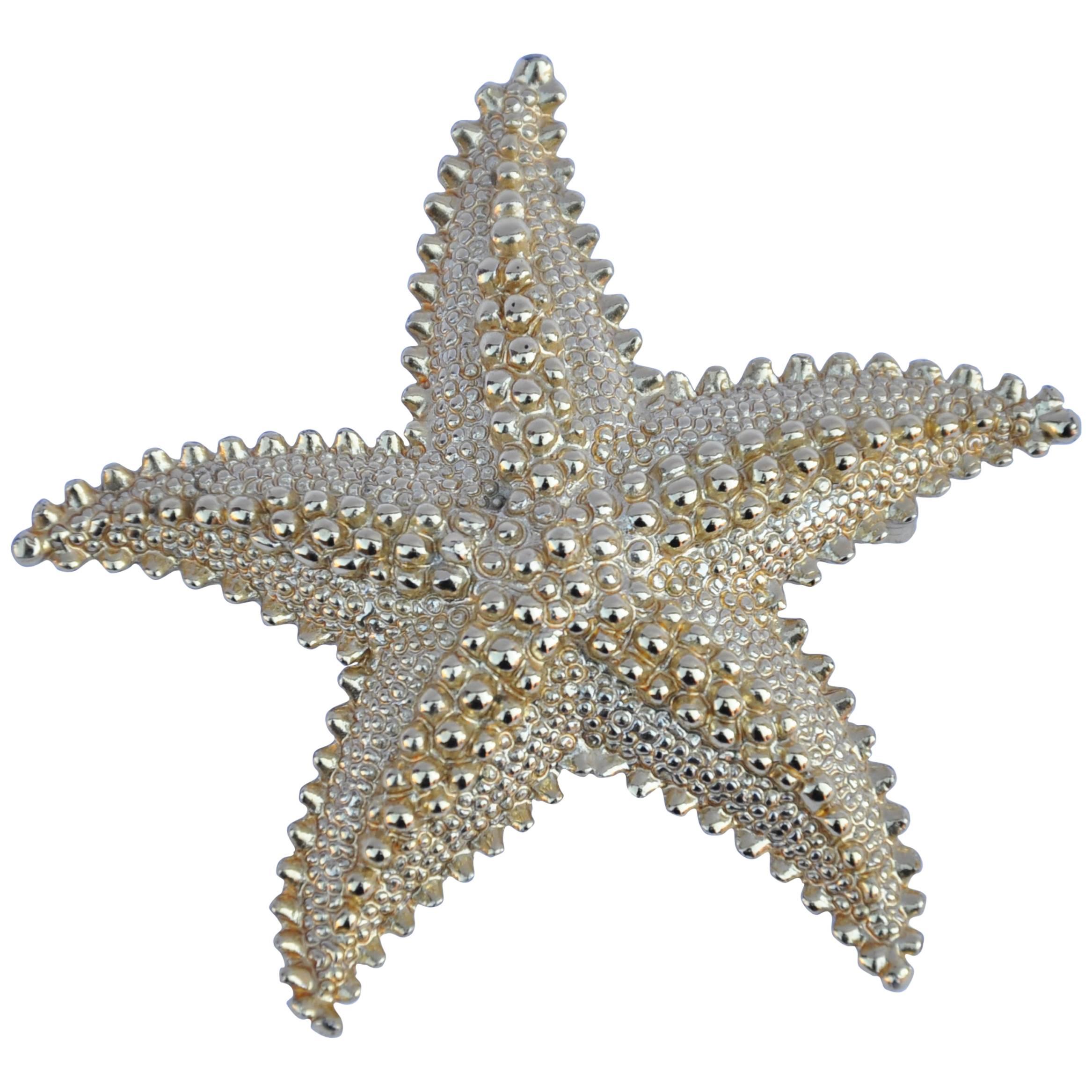 Large Gilded Gold Vermeil "Starfish" Brooch