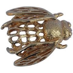 Vintage Napier Gold Tone Bumble Bee Brooch