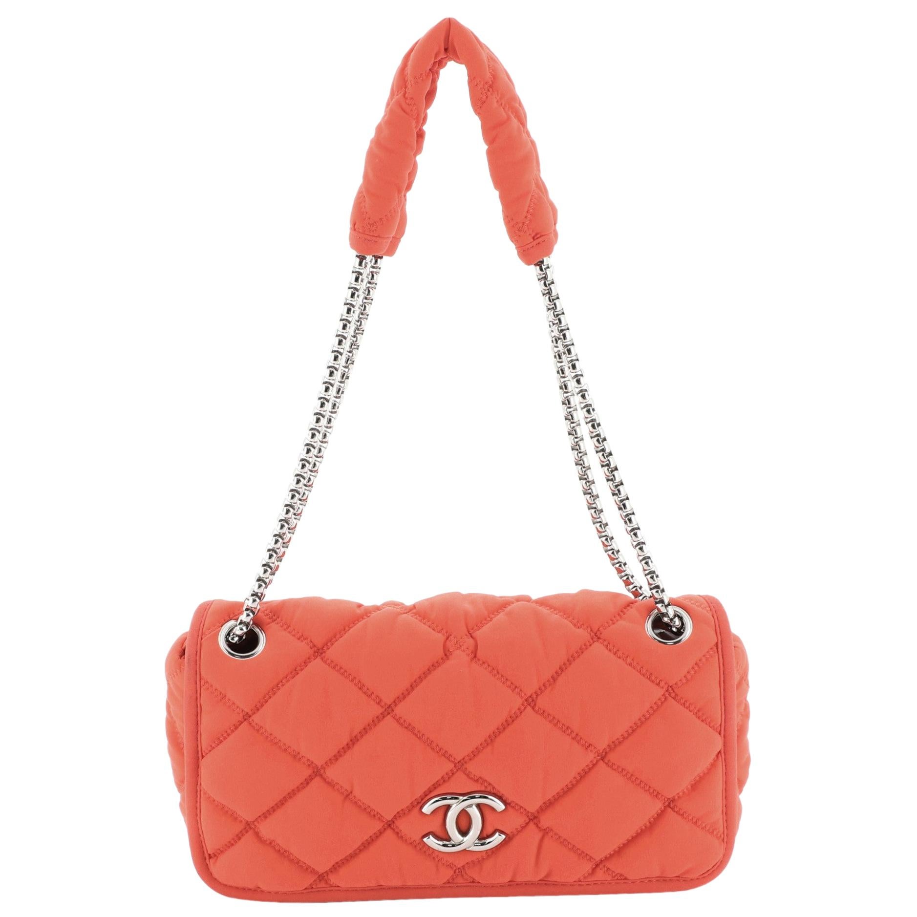 Chanel Bubble Flap Bag Quilted Nylon Medium