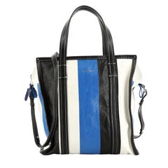 Balenciaga Bazar Convertible Tote Striped Leather Small