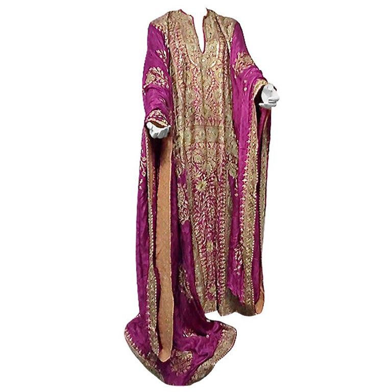 Spectacular Silk Embroidered Caftan from Egyptian Court Habitué