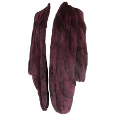 Used Pret-A-Porter Bordeaux Flared Mink Fur Coat