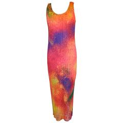Issey Miyake Signature Pleated "Graffiti" Maxi Dress 4