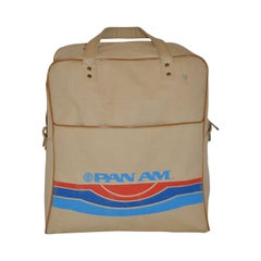 Vintage Rare Pan Am Commercial Beige Travel Tote with Signature Logo & I.D.