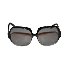 Fabien Baron Black with Clear Lucite Swirl Arms Sunglasses